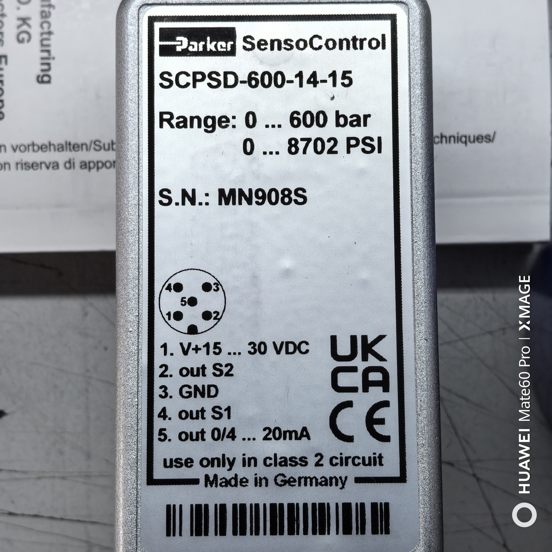 SCPSD-600-14-15 Parker // Parker, Pressure Sensor