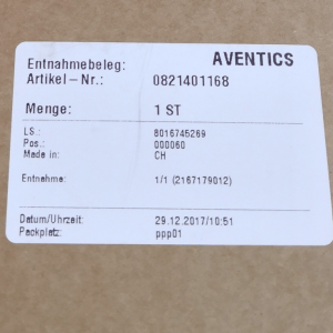 0821401168 # Aventics // 安沃驰，气动阀