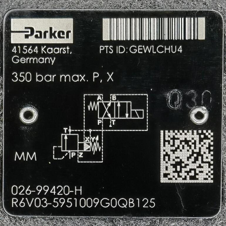 026-99420-H R6V03-5951009G0QB125 Parker // Parker, Hydraulic Valve