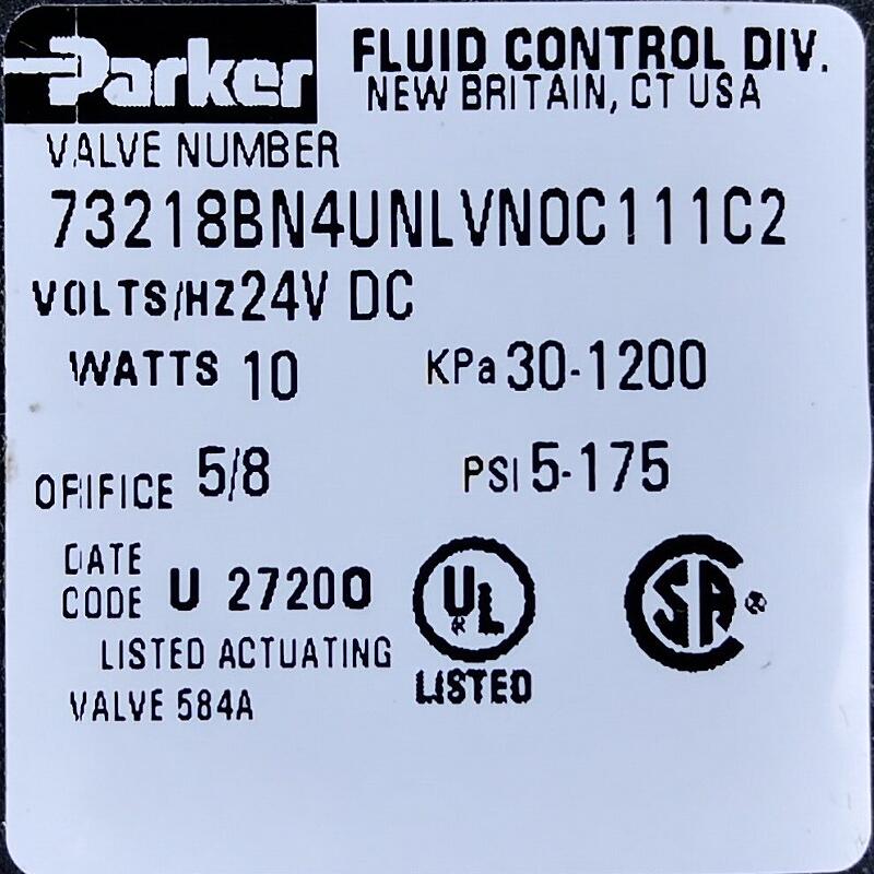 73218BN4UNLVN0C111C2 Parker Pneumatic Valve