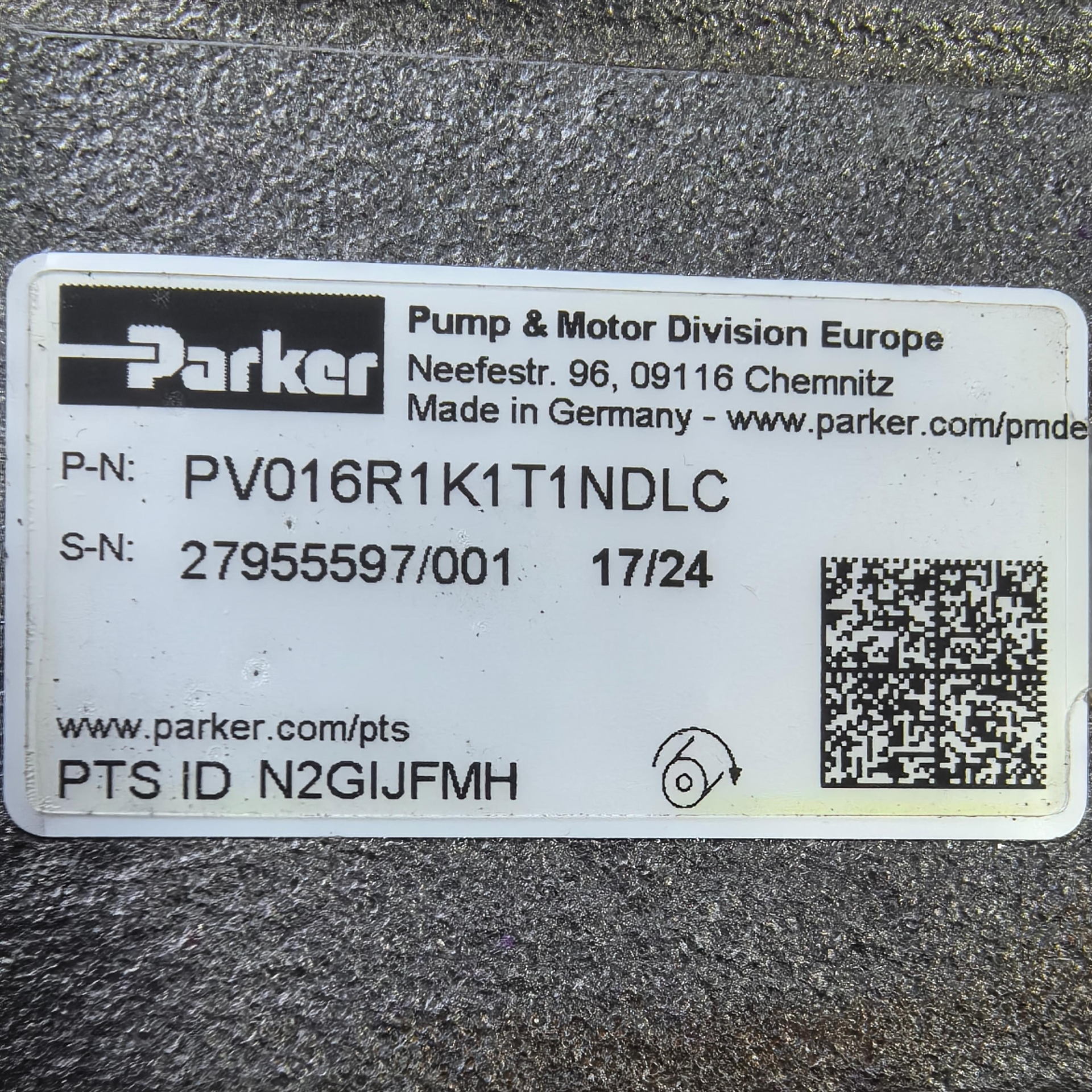 PV016R1K1T1NDLC Parker // Parker, Hydraulic Pump