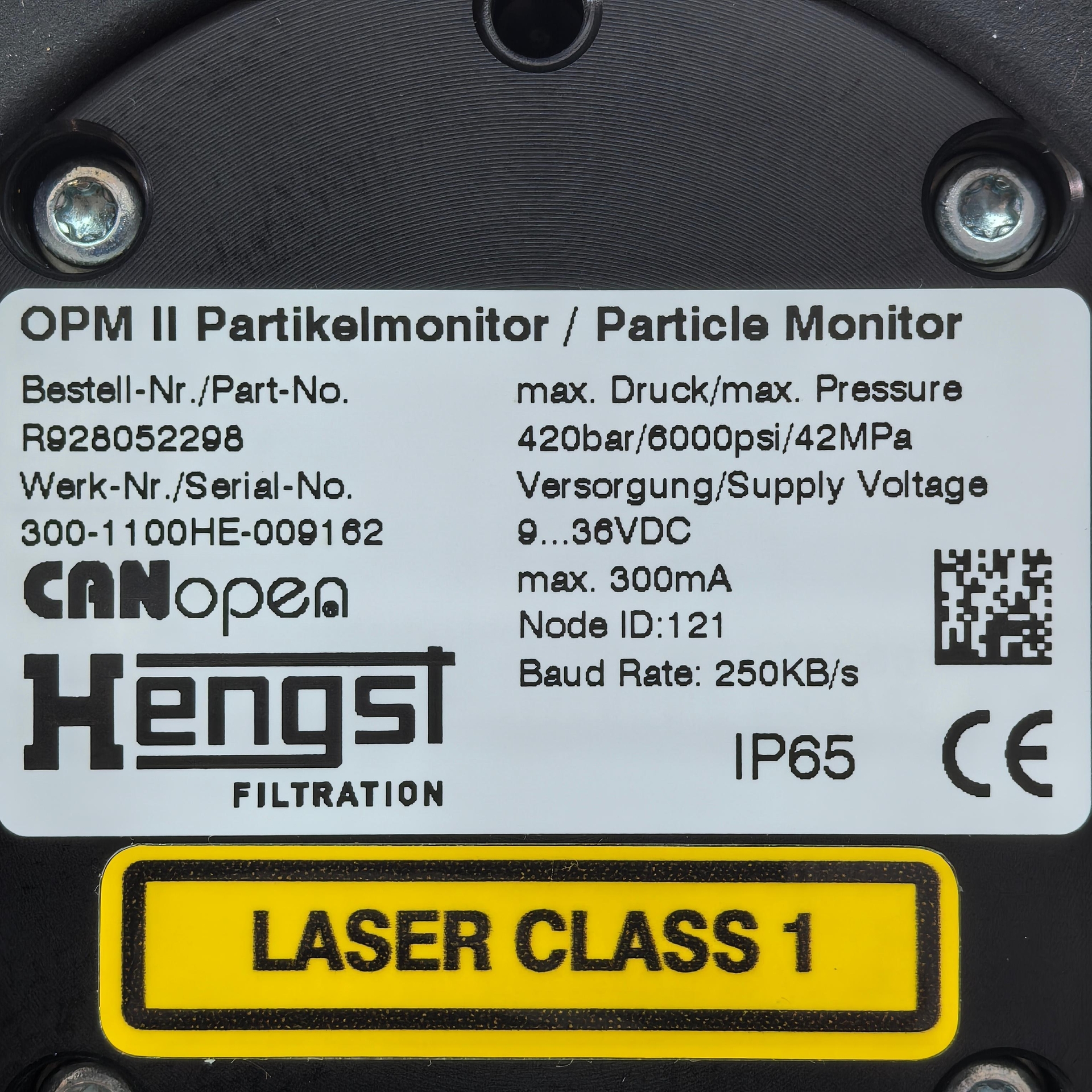 1014783B / R928052298 OPM II-1X-M # Hengst//汉格斯特,在线颗粒物监测器