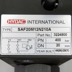 3224800  SAF20M12N210A # HYDAC // 贺德克，液压阀