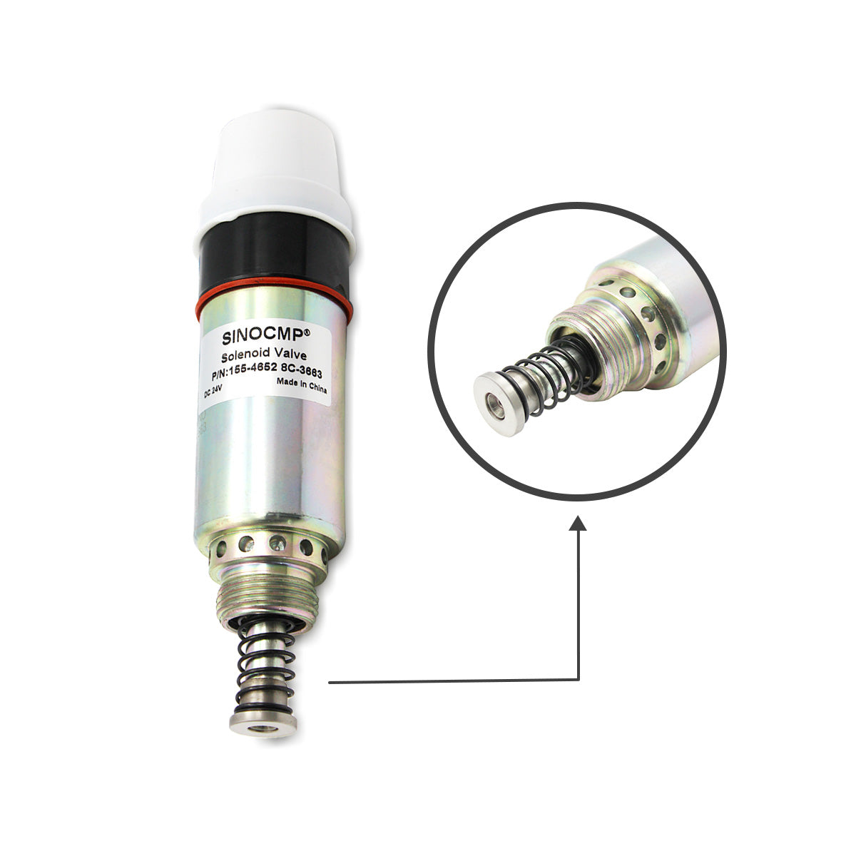 155-4652 8C-3663 Shutoff Solenoid Valve for Caterpillar 320BS 322C - Image 3
