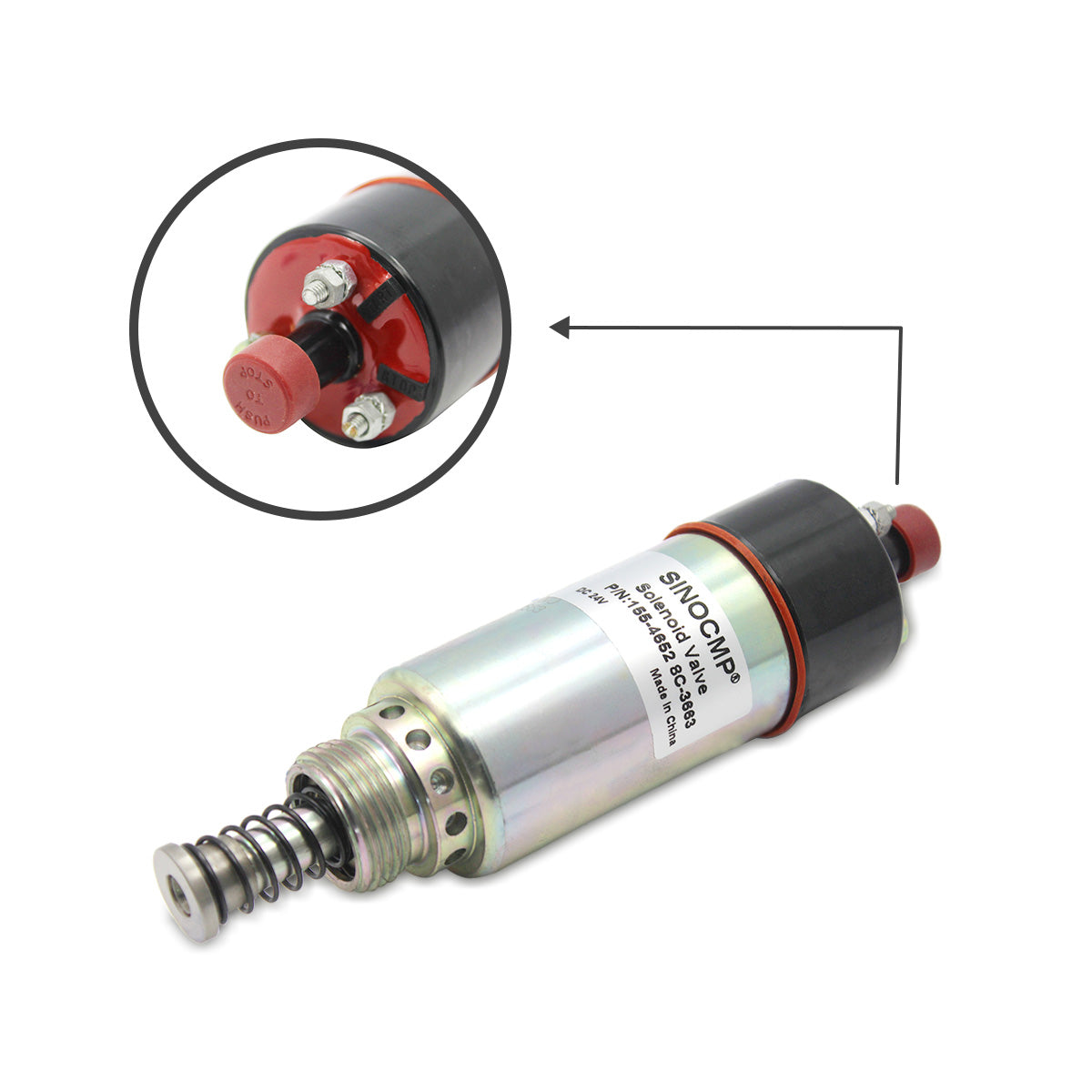 155-4652 8C-3663 Shutoff Solenoid Valve for Caterpillar 320BS 322C - Image 4
