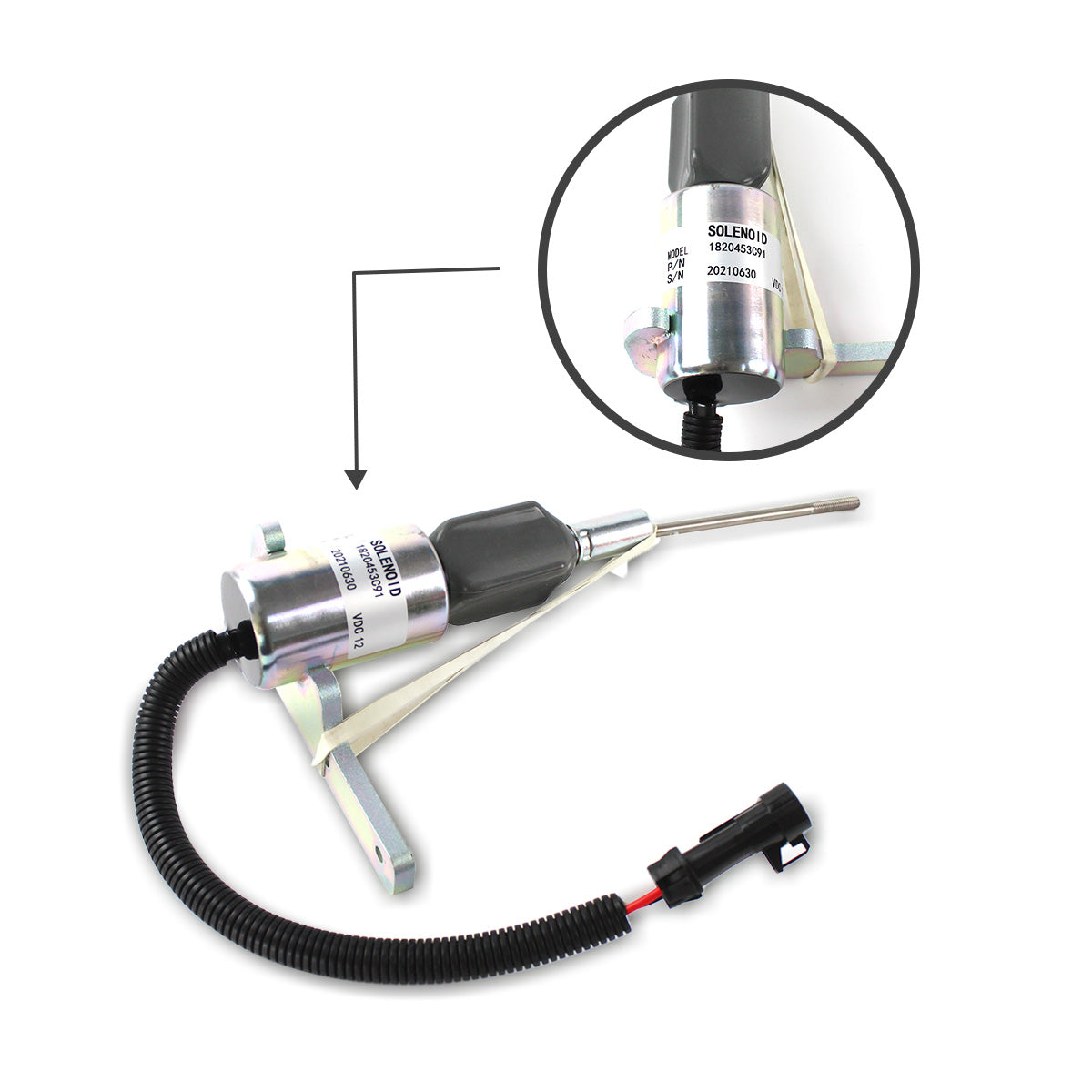 Fuel Shutdown Solenoid Valve 1820453C91 for Navistar DT466 Engine Perkins 12V - Image 2