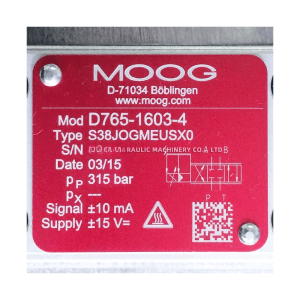 MOOG D765-1603-4 S38JOGMEUSX0 Servo Valve Global Shipping