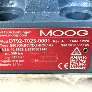 MOOG D792-7023-0001 S80JOKB6VSX2-BOK1A2 Servo Valve